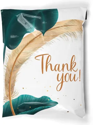 Creative Poly Mailers 10x13 inch 100 pcs, Shipping Bags, Thank You Floral Fur Packaging Bags with Self Adhesive Strip, 2.35 Mil Durable Mailing Envelopes for Shipping Multipurpose