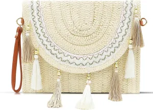 Crossbody Bag for Women, Straw Clutch Purses, Envelope Package, Bohemian Handbags, Clutch Bag Suitable for Beach, Travel, Daily Matching