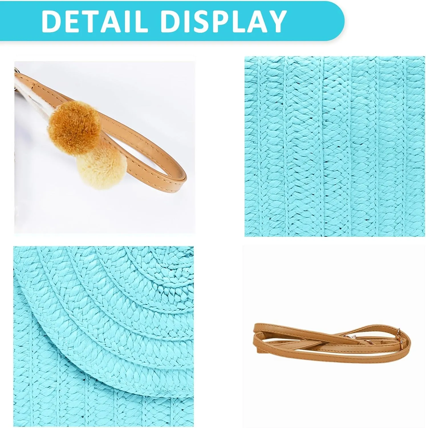 Crossbody Bags for Women, Straw Clutch Purses, Bohemian Handmade Woven Envelope Package