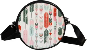 Crossbody Bags for Women,Crossbody Bag Men,Small Sling Bag,Vintage Style Feather Arrow,Crossbody Purse