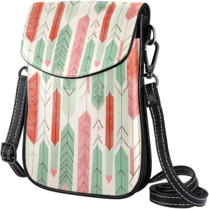 Crossbody Bags for Women,Crossbody Bag Men,Small Sling Bag,Vintage Style Feather Arrow,Crossbody Purse