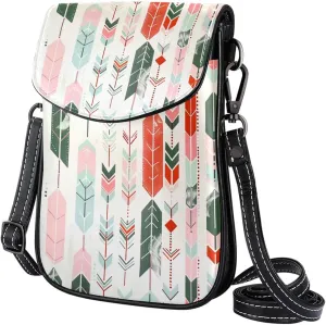 Crossbody Bags for Women,Crossbody Bag Men,Small Sling Bag,Vintage Style Feather Arrow,Crossbody Purse
