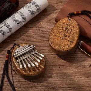 Custom 8 Key Mini Kalimba Thumb Piano with Your Name & Text, Portable Easy to Learn Marimba Handmade Musical Instrument Finger Piano Personalized Christmas Gifts for Beginner, Kids, Family, Beloved