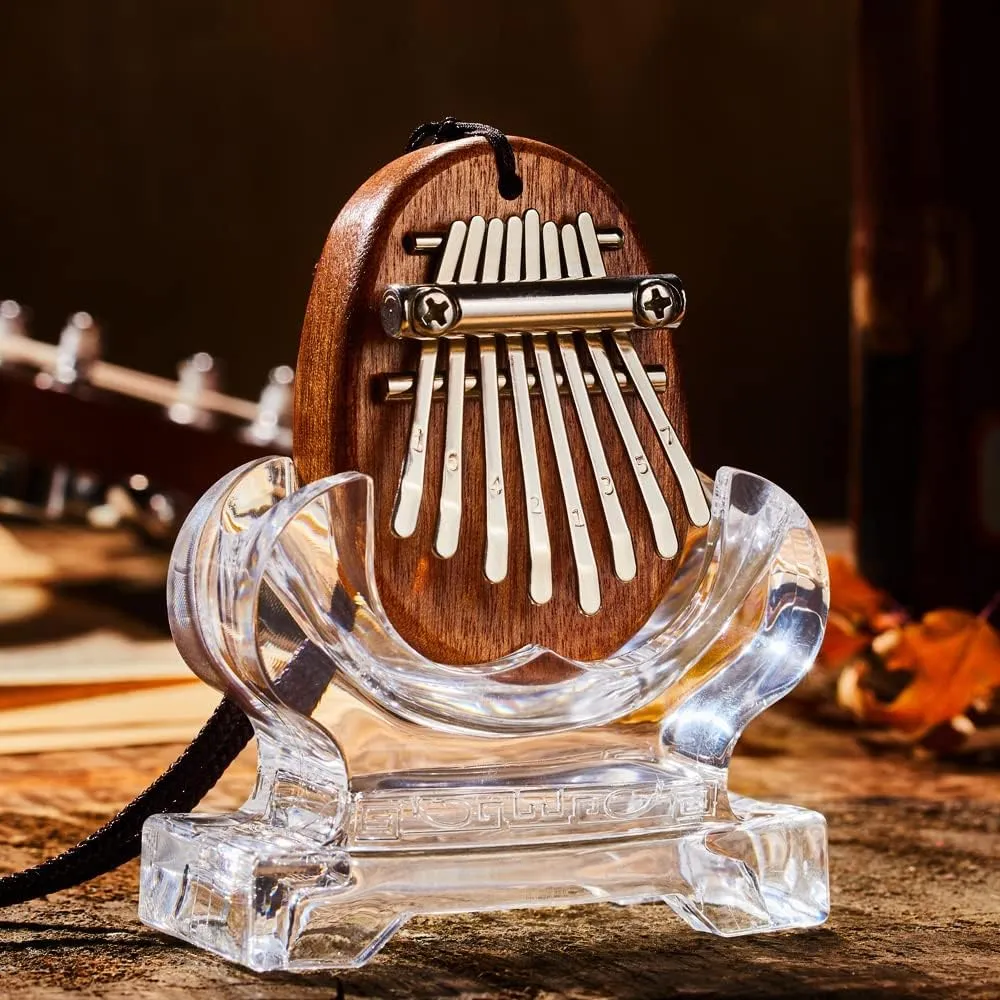 Custom 8 Key Mini Kalimba Thumb Piano with Your Name & Text, Portable Easy to Learn Marimba Handmade Musical Instrument Finger Piano Personalized Christmas Gifts for Beginner, Kids, Family, Beloved