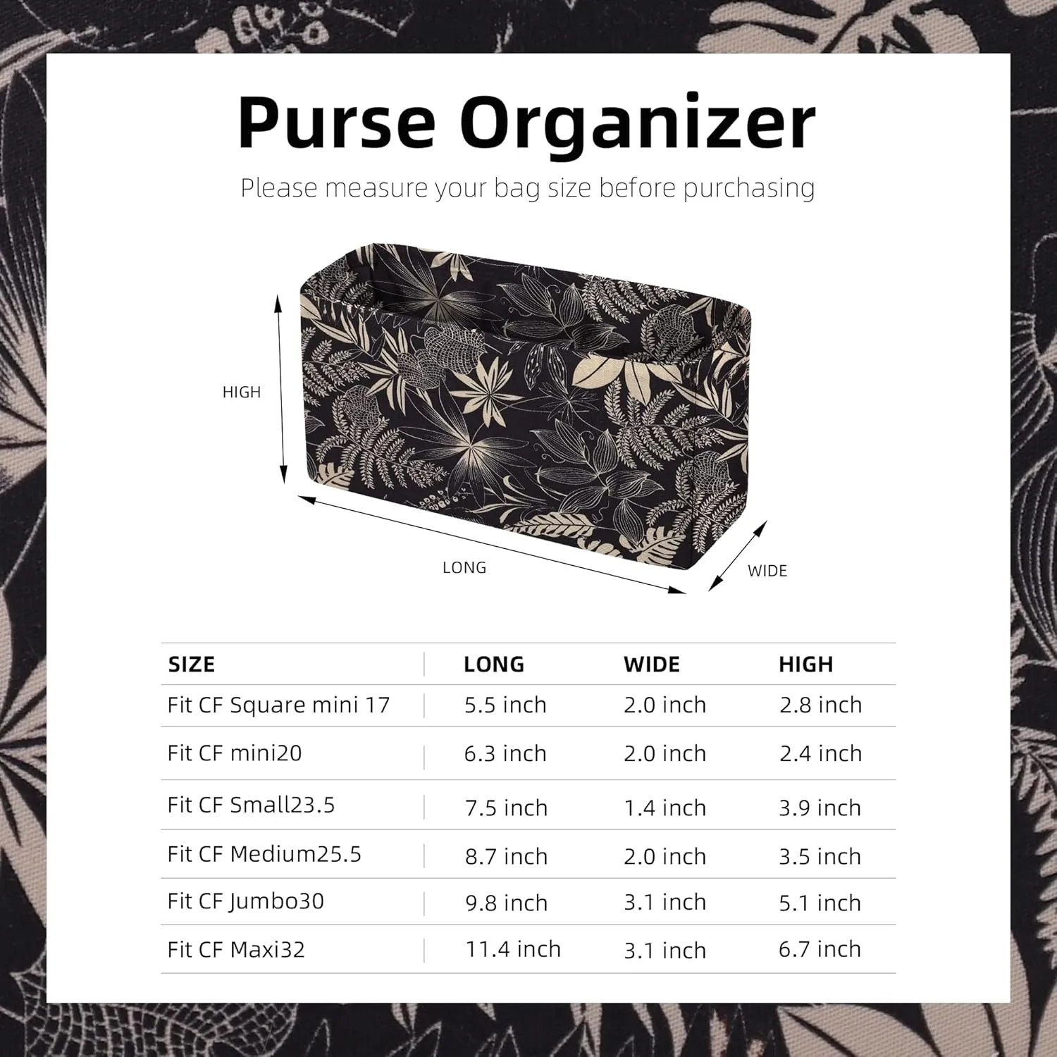 custom Purse organizer or pillow insert for Chanel CF mini/S/M/Jumbo/Maxi Bags,offering 27 pattern to choose