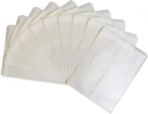 CuteBox 200pc White Flat Paper Gift Bags (10" x 13") for Merchandise, Crafts, Party Favors, Retail, Handmade Goods, Arts and Crafts, Outdoor Events, Holidays, Weddings