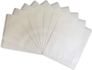 CuteBox 200pc White Flat Paper Gift Bags (12" x 15") for Merchandise, Crafts, Party Favors, Retail, Handmade Goods, Arts and Crafts, Outdoor Events, Holidays, Weddings