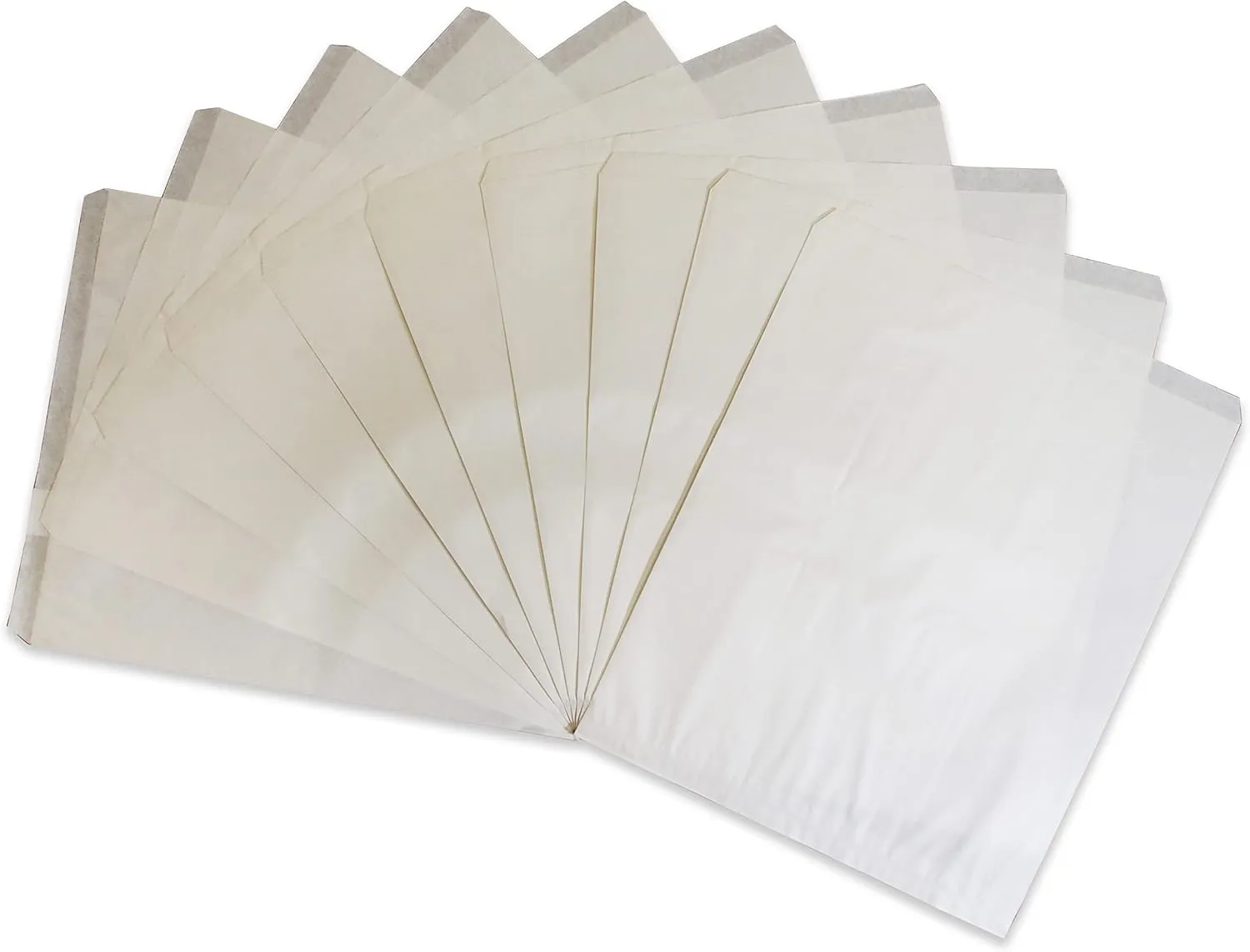 CuteBox 200pc White Flat Paper Gift Bags (12" x 15") for Merchandise, Crafts, Party Favors, Retail, Handmade Goods, Arts and Crafts, Outdoor Events, Holidays, Weddings