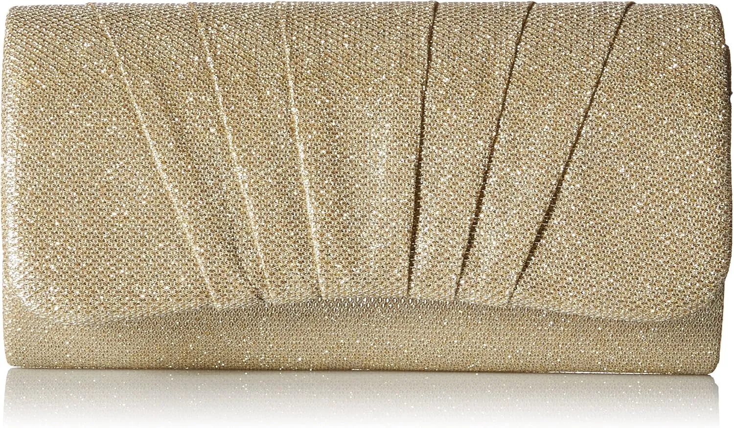 Damara Womens Perfectly Pleated Clutch Party bags, Gold, Small