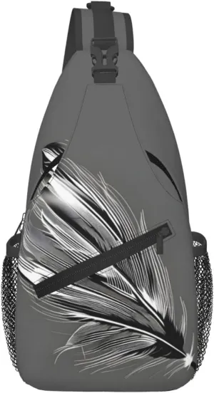 Dancing Feather Print Sling Bag For Women Men Fashion One Shoulder Crossbody Bag Travel Fanny Pack Cross Body Bags