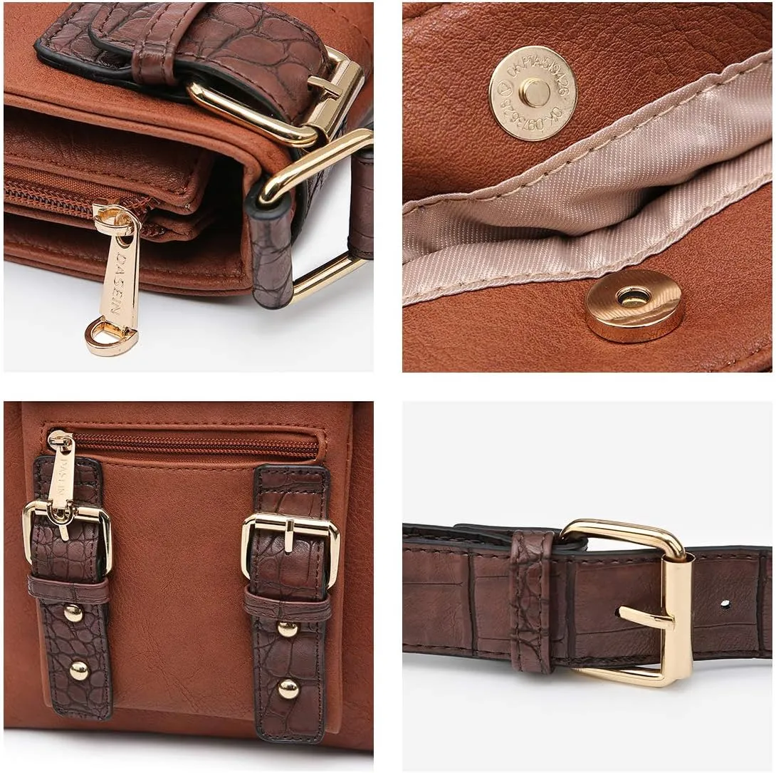 Dasein Women Lightweight Crossbody Bags Soft Vegan Leather Messenger Bag Shoulder Bag Travel Purse