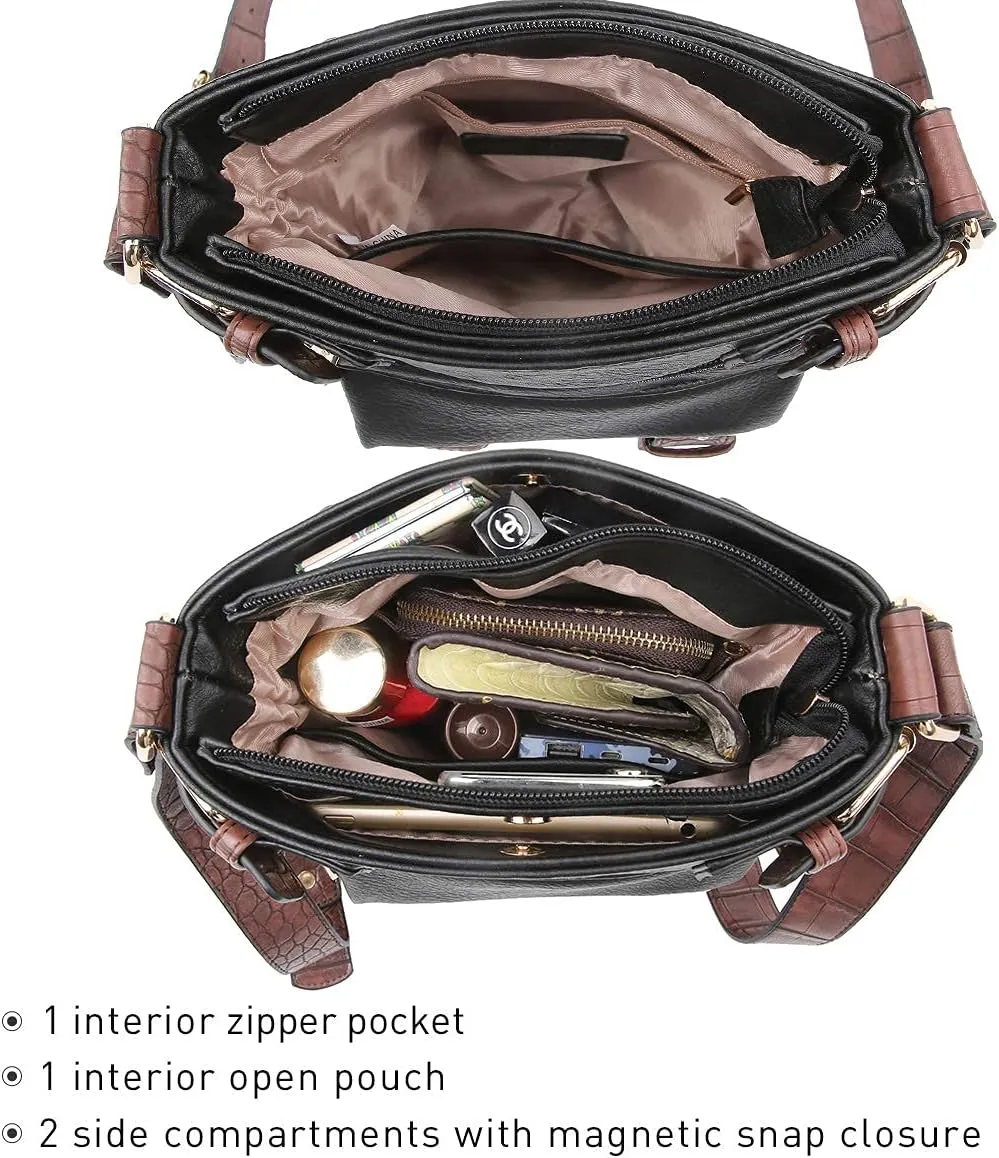 Dasein Women Lightweight Crossbody Bags Soft Vegan Leather Messenger Bag Shoulder Bag Travel Purse