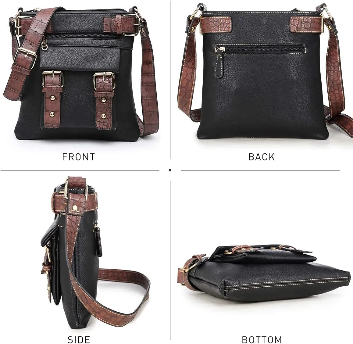 Dasein Women Lightweight Crossbody Bags Soft Vegan Leather Messenger Bag Shoulder Bag Travel Purse