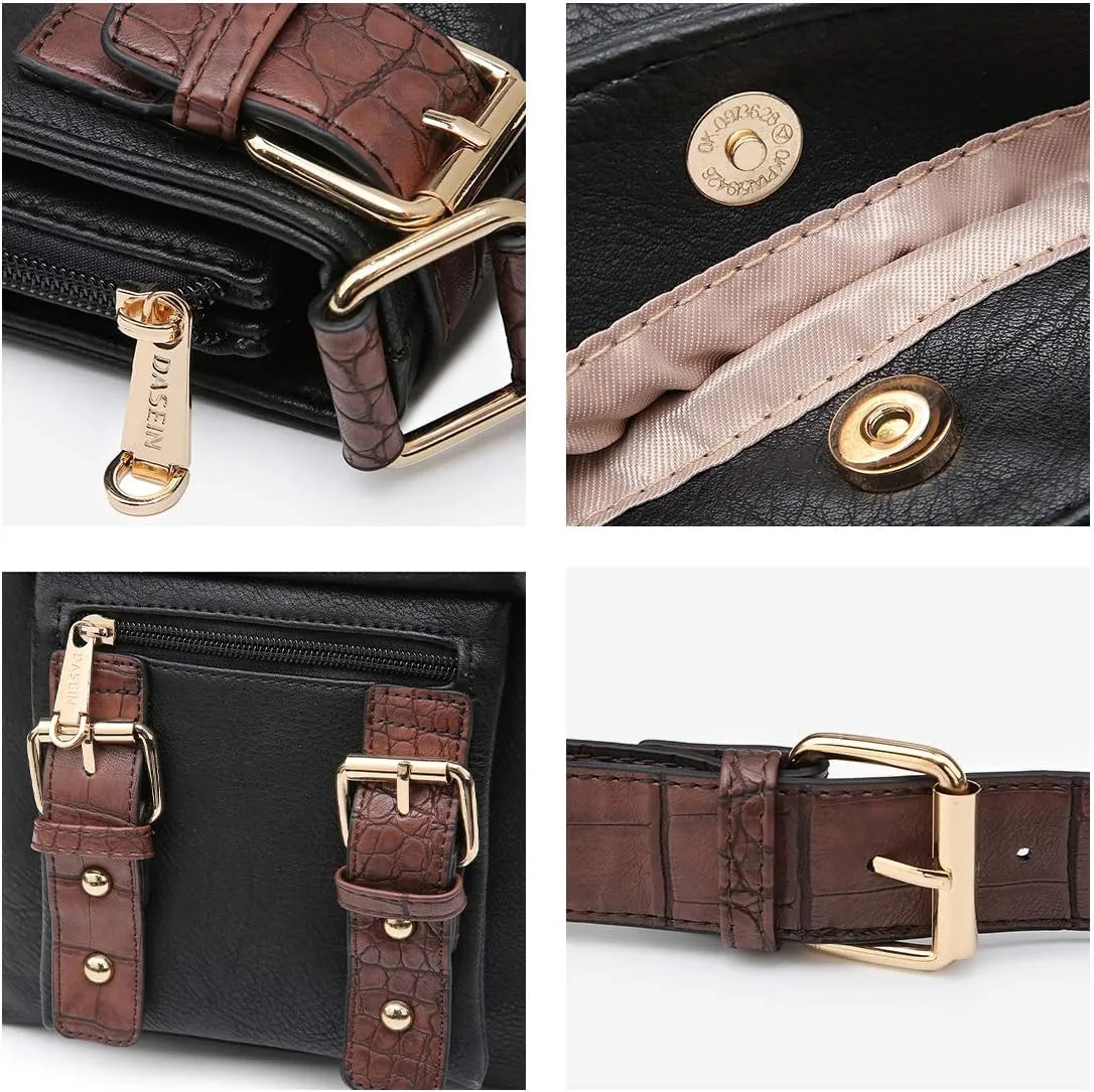 Dasein Women Lightweight Crossbody Bags Soft Vegan Leather Messenger Bag Shoulder Bag Travel Purse