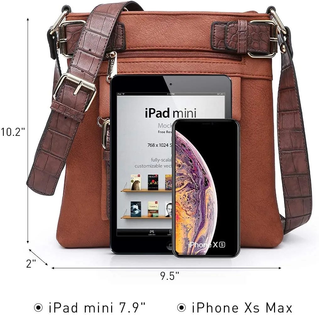 Dasein Women Lightweight Crossbody Bags Soft Vegan Leather Messenger Bag Shoulder Bag Travel Purse