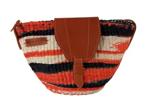 Dawn Handmade Sisal Crossbody Shoulder Bag, Hand Woven Bag with Adjustable Leather Strap, Lightweight Summer Bags for Women, Vacation Beach Purse with Flap and Zipper Closure Ideal for Travel