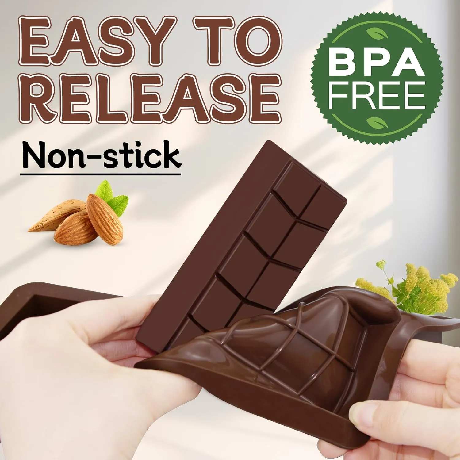Deep Dubai Chocolate Bar Pistachio DIY Kit Molds Thick Silicone Molde,Large Moule Stuffed Candy Granola Chocolat Form Handmade Set Big with 100Pcs Clear Bags and 105Pcs Stickers and Scraper