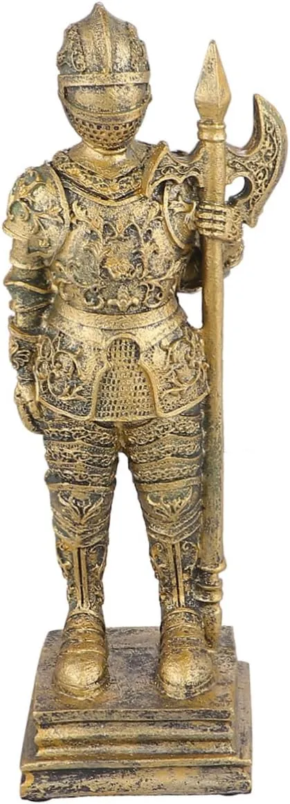 Detailed Resin Rome Soldier Model Sand Table Accessory Polished Golden Poleaxe for Historical Dec