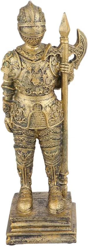 Detailed Resin Rome Soldier Model Sand Table Accessory Polished Golden Poleaxe for Historical Dec