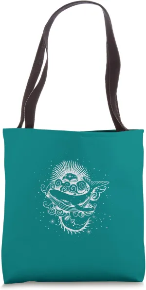 Detailed Whale Art, Ocean Marine Life Lover Underwater Scene Tote Bag