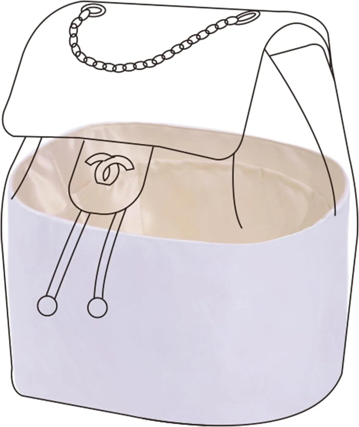 DGAZ Lightweight Purse Organizer Insert for Chanel 23s/24s Salzburg Backpack Bags,silk and DupontPaper handbag inner for Luxury Bags(Craie,S)