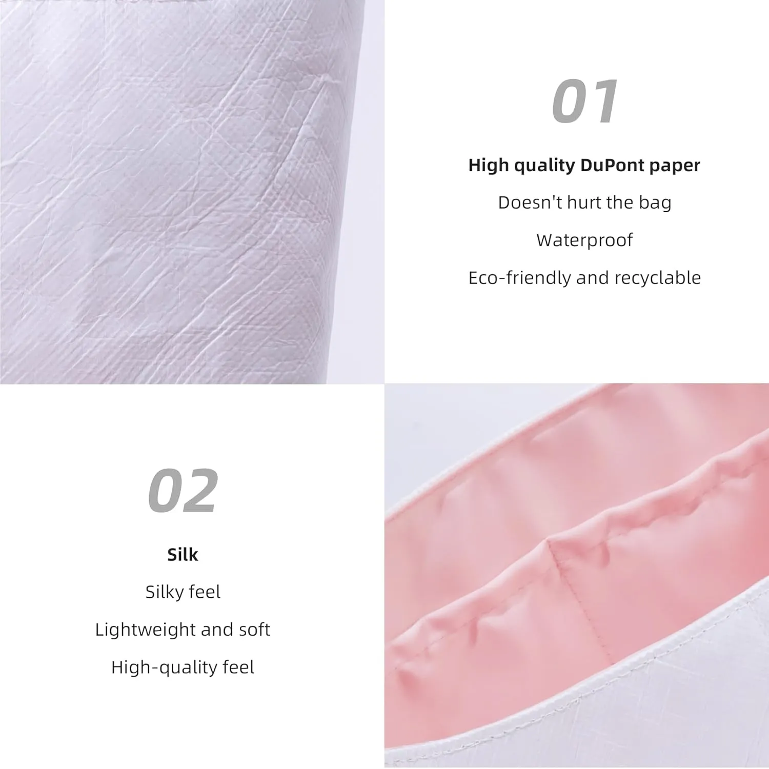 DGAZ Lightweight Purse Organizer Insert for Chanel CF Bag,Silk and Dupontpaper handbag inner for Luxury Bags(Pink,CF medium 25)