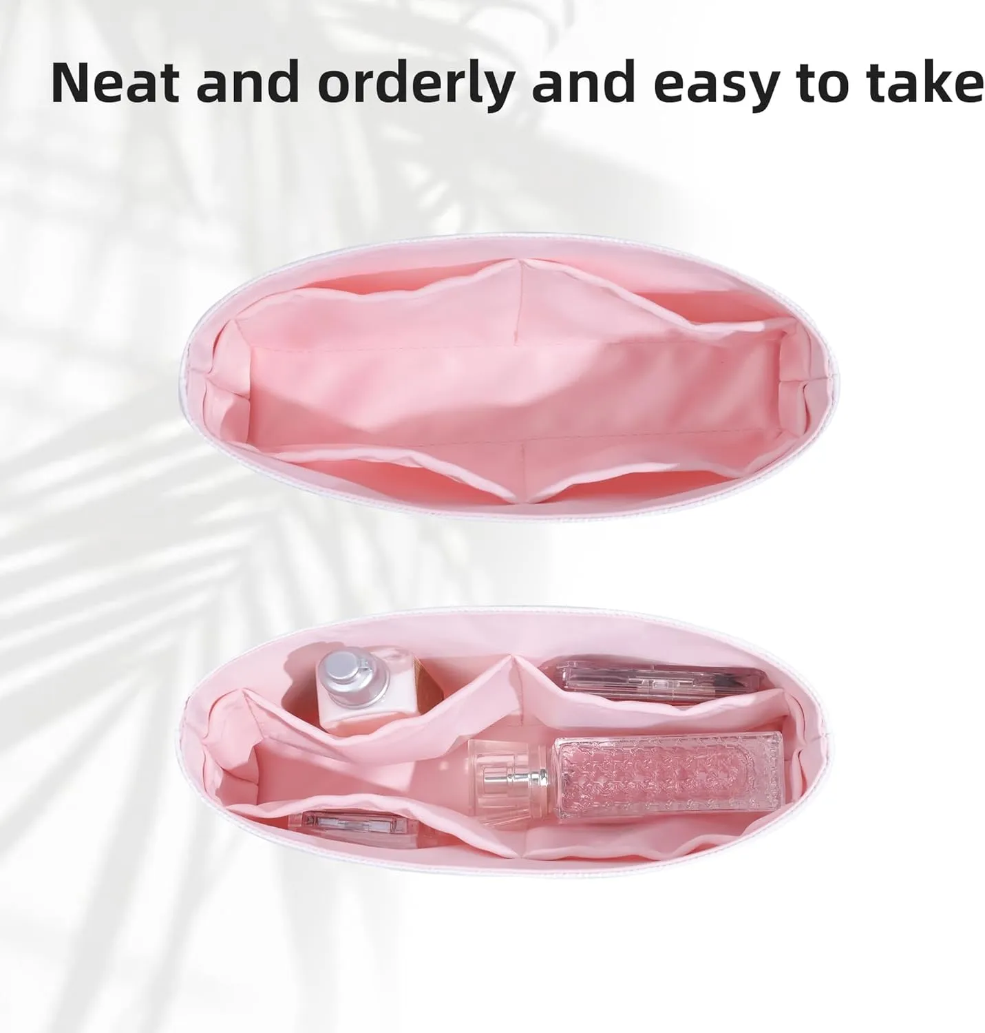 DGAZ Lightweight Purse Organizer Insert for Chanel CF Bag,Silk and Dupontpaper handbag inner for Luxury Bags(Pink,CF medium 25)