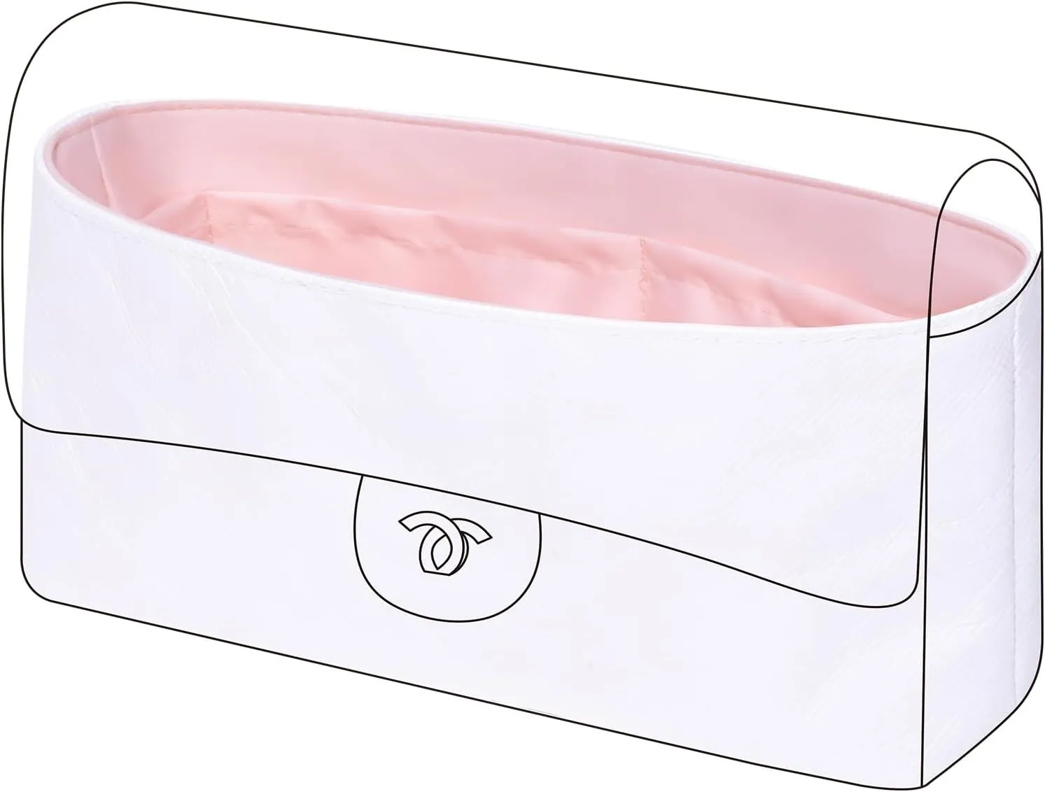 DGAZ Lightweight Purse Organizer Insert for Chanel CF Bag,Silk and Dupontpaper handbag inner for Luxury Bags(Pink,CF medium 25)
