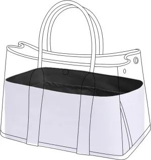 DGAZ Lightweight Purse Organizer Insert for Hermes Garden Party Bag,silk and DupontPaper handbag inner for Luxury Bags(Black,GP36)