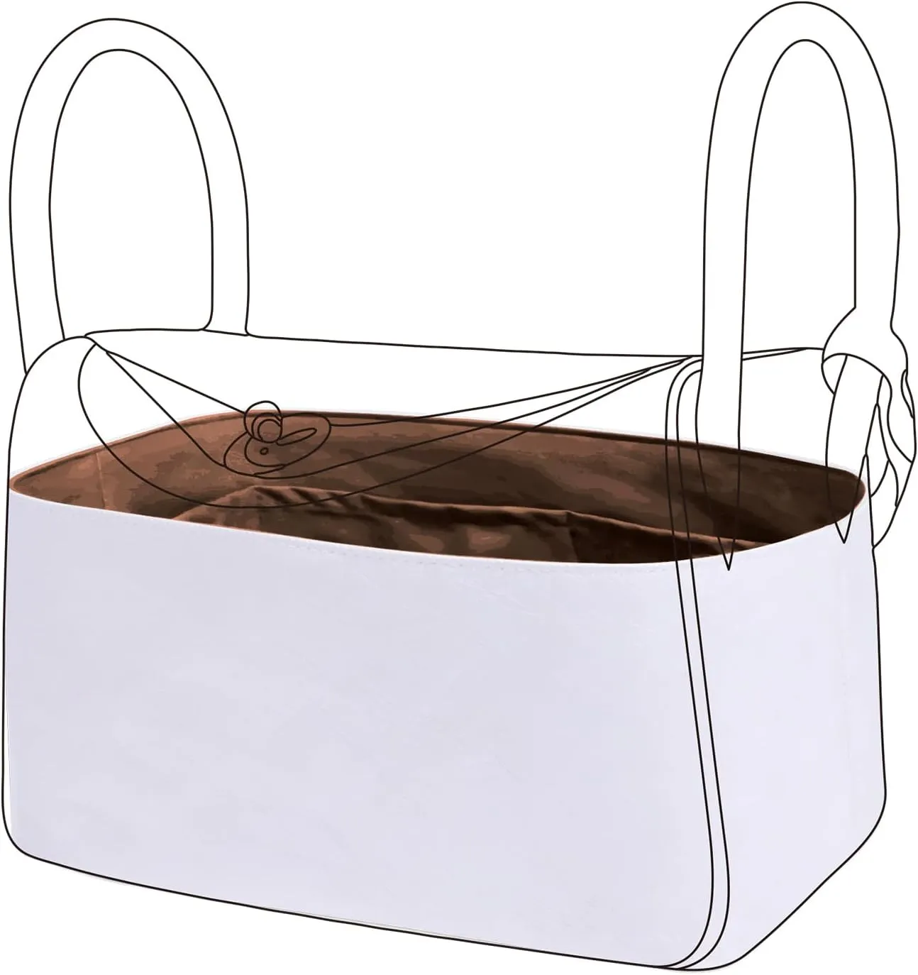 DGAZ Lightweight Purse Organizer Insert for Hermes Lindy Bag,Silk and Dupontpaper handbag inner for Luxury Bags(Gold,LD19)