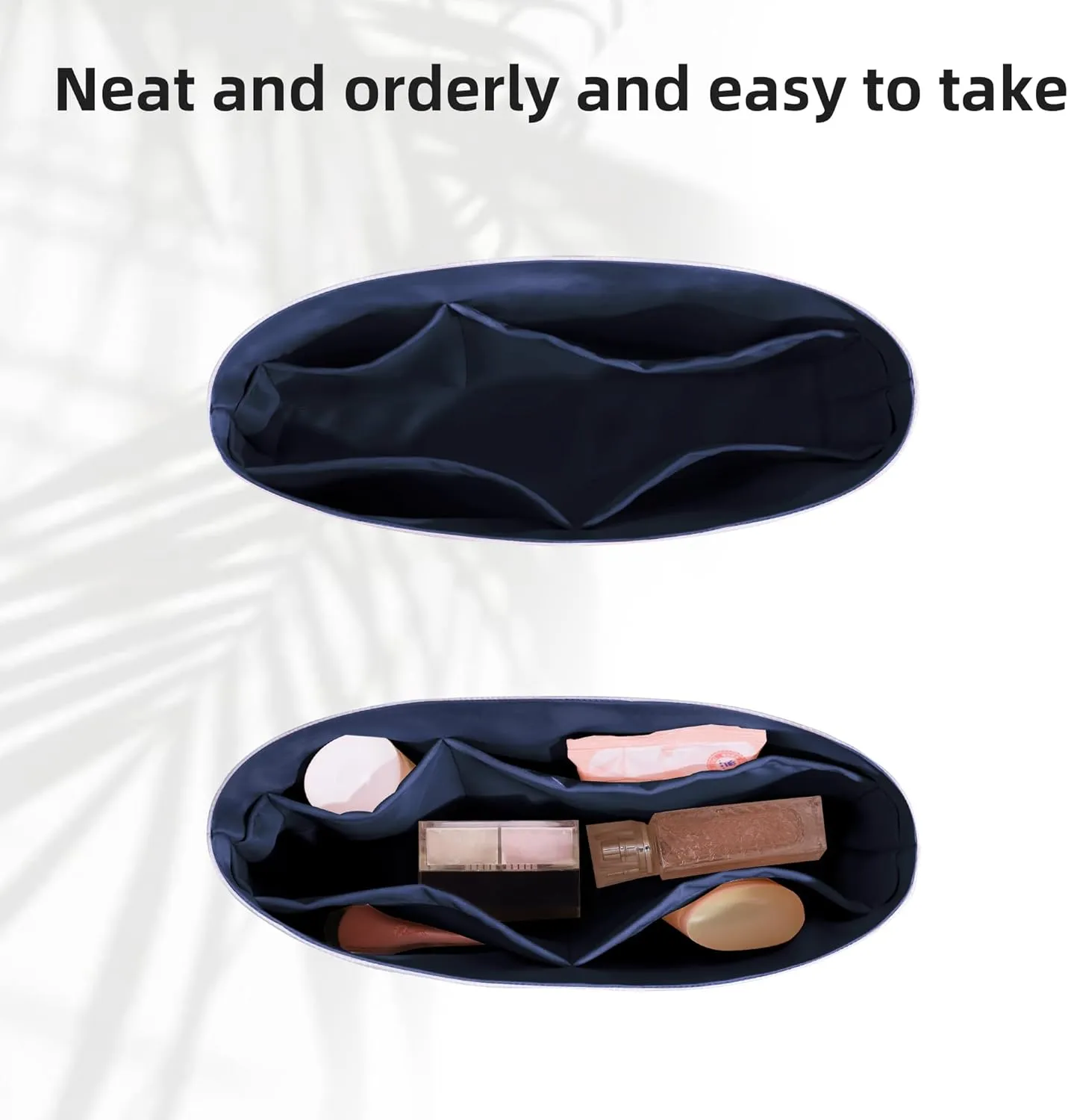 DGAZ Lightweight Purse Organizer Insert for Longchamp Le Pliage Original Series Bag,silk and DupontPaper handbag inner for Luxury Bags(Blue nuit,LE PLIAGE L（Handle height: about 9 cm）)