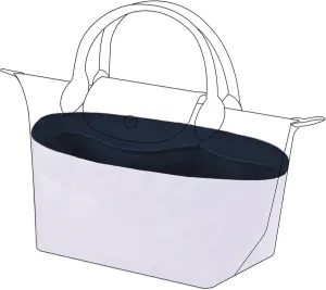 DGAZ Lightweight Purse Organizer Insert for Longchamp Le Pliage Original Series Bag,silk and DupontPaper handbag inner for Luxury Bags(Blue nuit,LE PLIAGE L（Handle height: about 9 cm）)