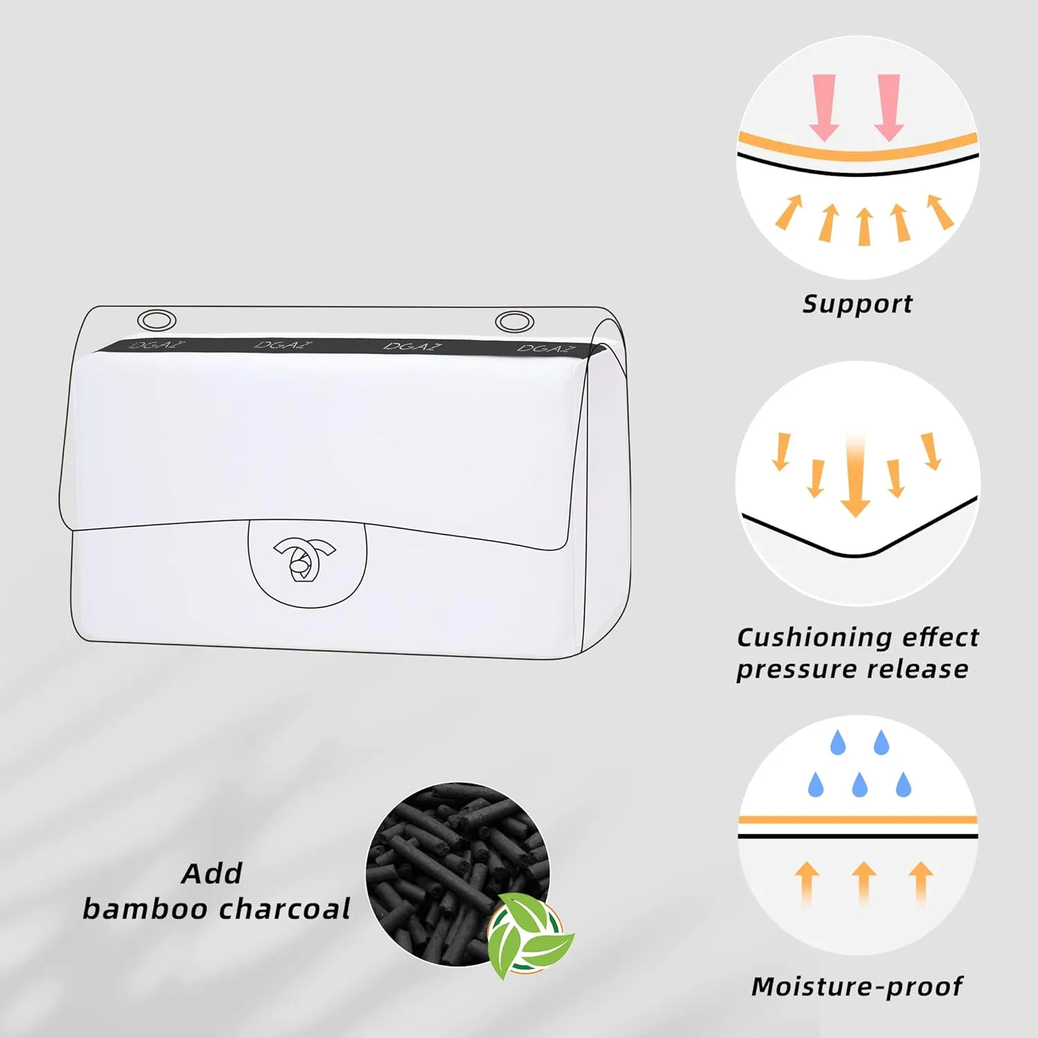 DGAZ Purse Pillow Shaper Insert for Chanel CF Bags, Silky Pillow Shaper for Luxury Handbags（White, Jumbo 30）