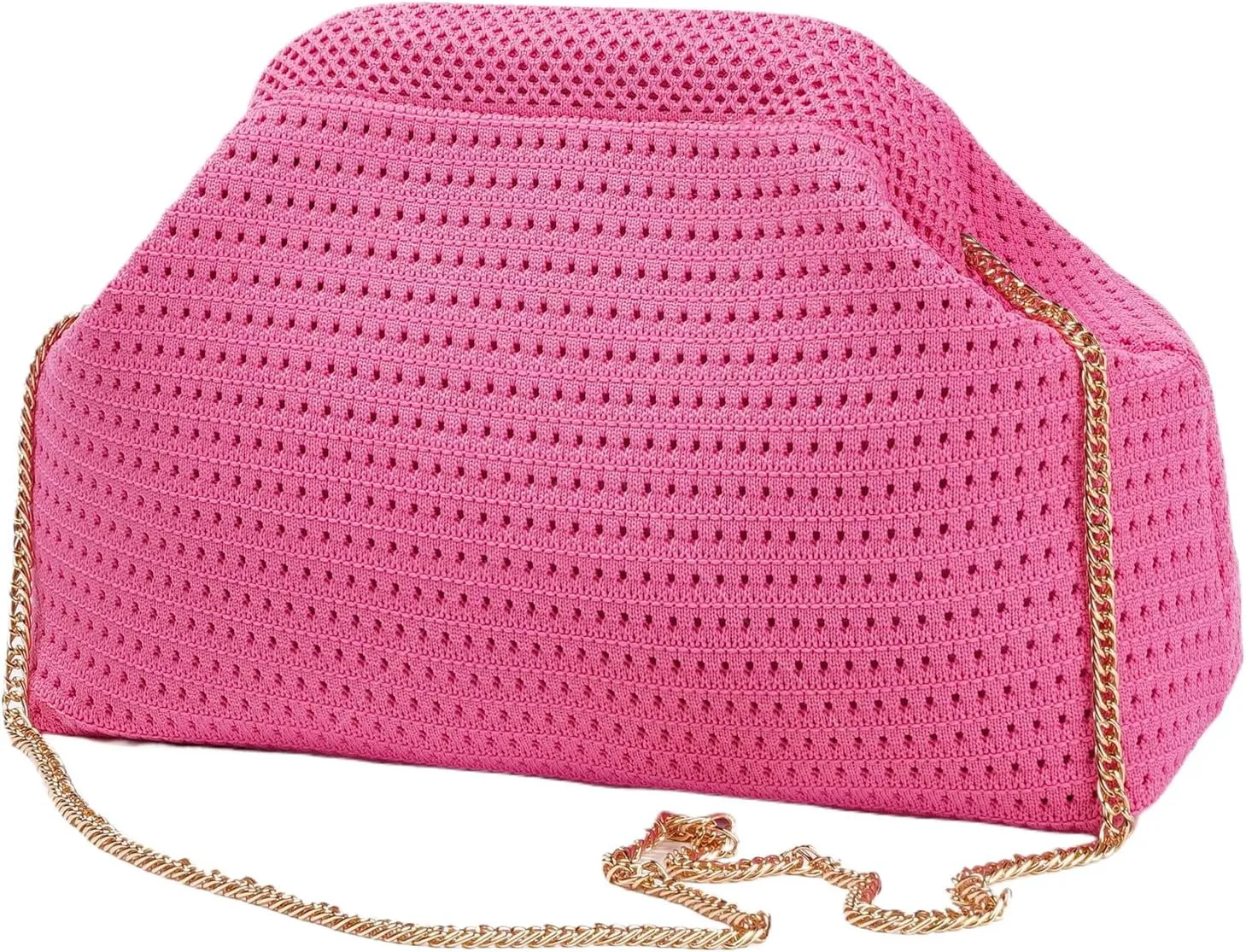 DIHKLCIO Summer Beach Woven Clutch Purses for Women 2025 Cloud Dumpling Pouch Purse Crossbody Bag Handbag Crochet Stripped