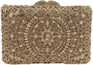 DJBM Sparkly Rhinestone Evening Clutch Bag Shining Graceful Crystal Chain Wedding Purse for Women