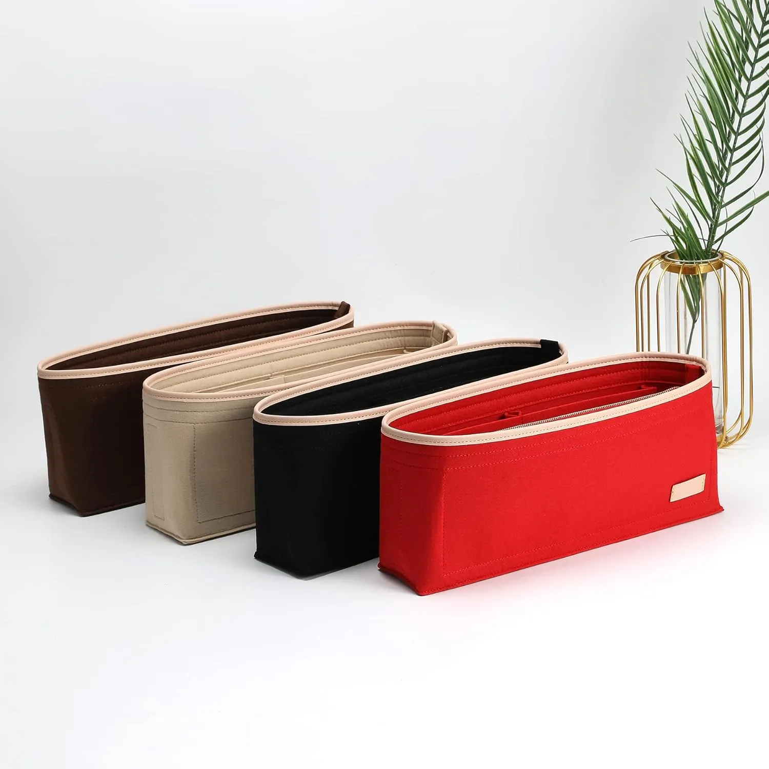 Doxo Purse Organizer Insert & Base Shaper, Felt Handbag & Tote Bag Fit LV Graceful MM More(Beige,SL)