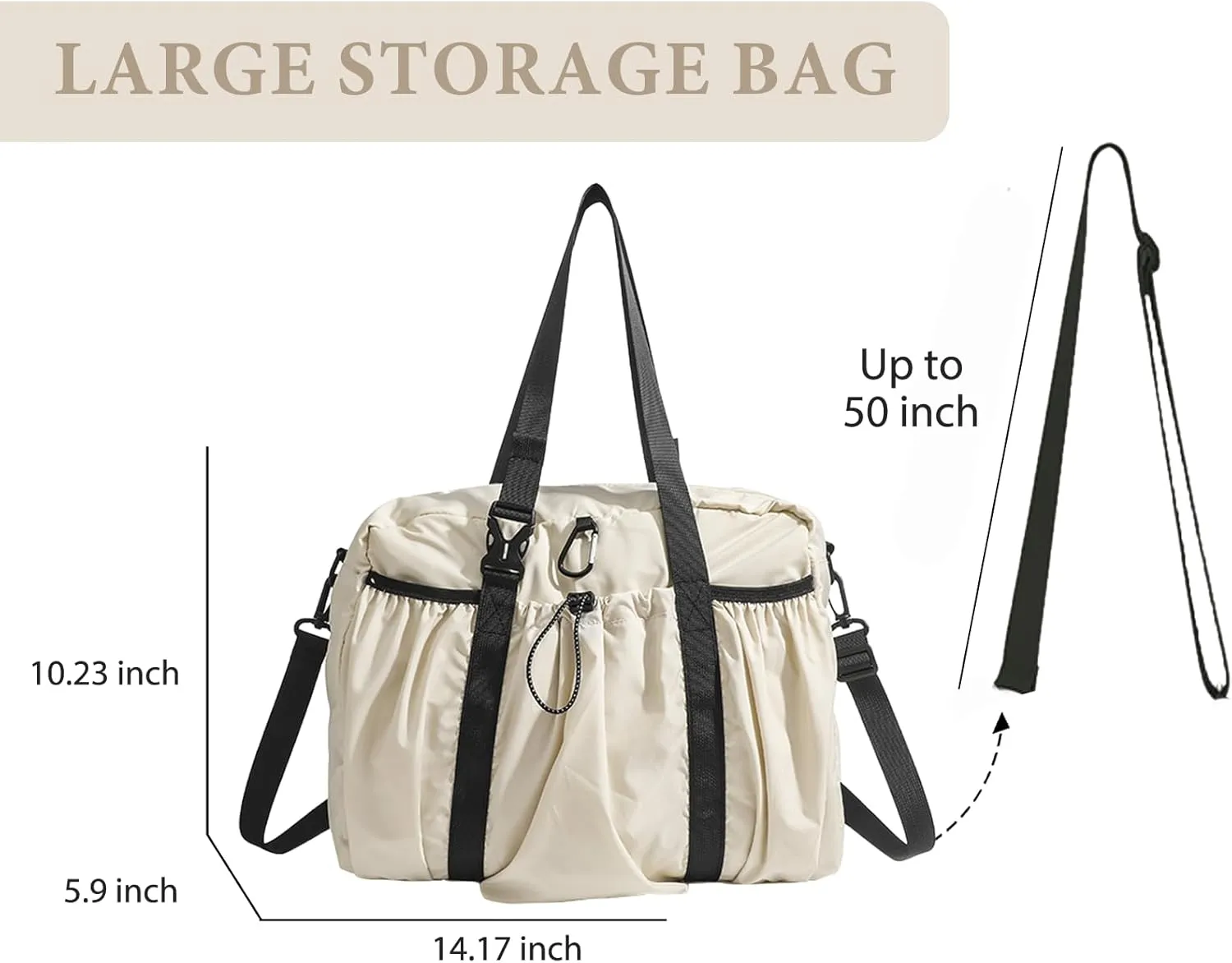 Drawstring Bucket Bag Nylon Crossbody Tote Bag Handbags for Women
