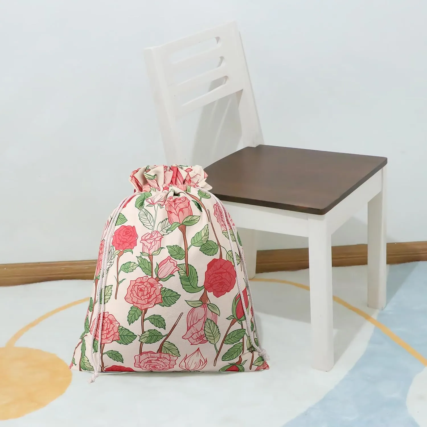 Drawstring Gift Bags,Extra Large 24"x 20" |Premium Canvas Storage Bags | Reusable Fabric | Perfect for Baby Showers,Birthday Parties | Rosy