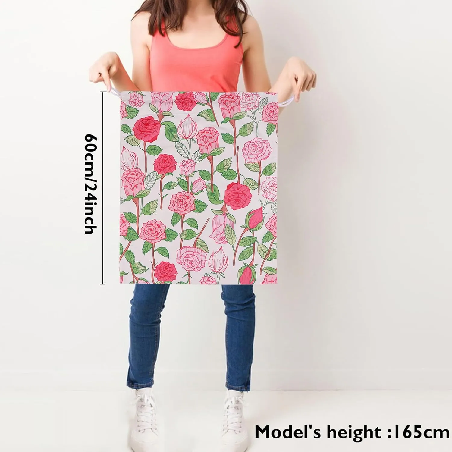 Drawstring Gift Bags,Extra Large 24"x 20" |Premium Canvas Storage Bags | Reusable Fabric | Perfect for Baby Showers,Birthday Parties | Rosy