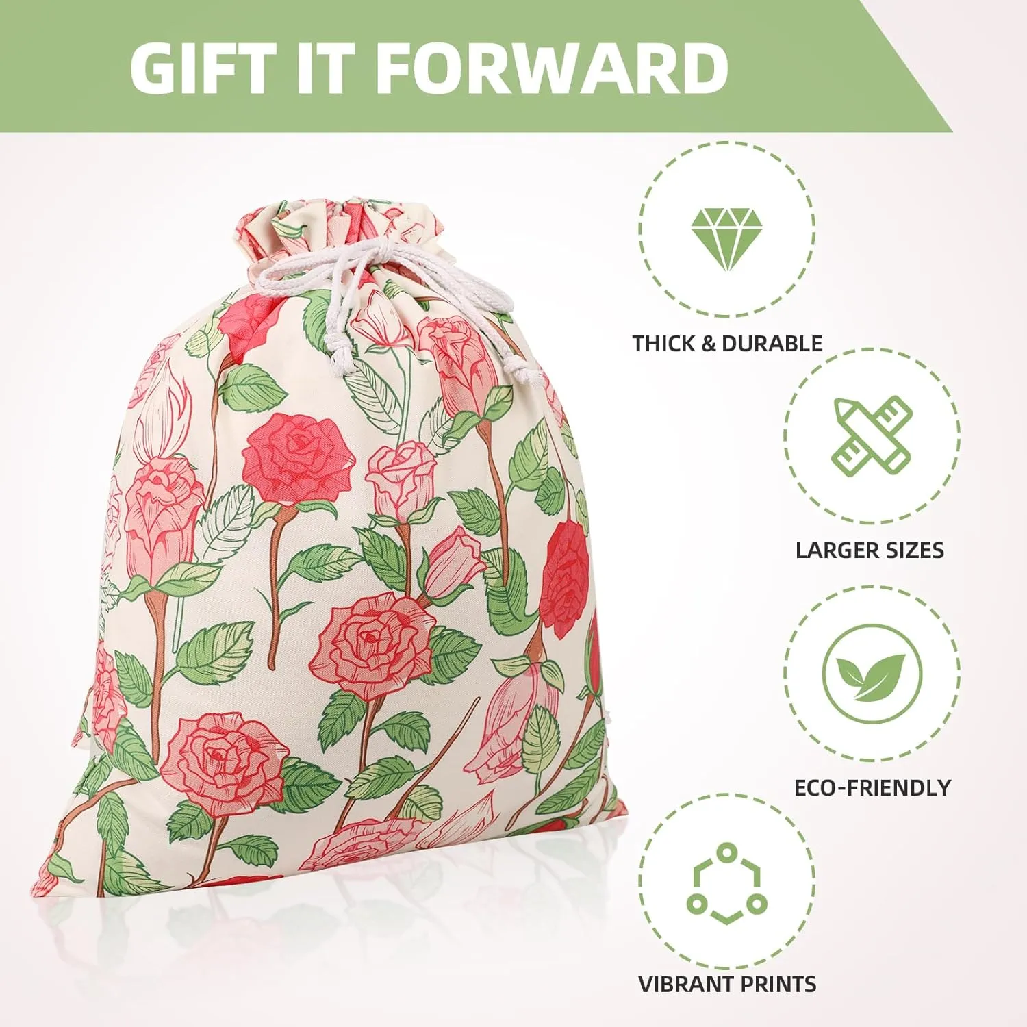 Drawstring Gift Bags,Extra Large 24"x 20" |Premium Canvas Storage Bags | Reusable Fabric | Perfect for Baby Showers,Birthday Parties | Rosy