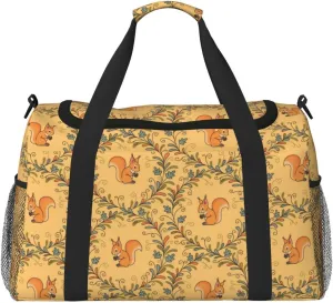 Duffle Bag for Travel, Exotic cute cartoon squirrel Weekender Overnight Duffel Bag, Carry On Bag Gym Bag for Women Men, Personal Item Travel Bag