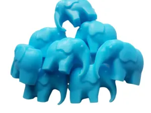 Elephant Soaps for Boy Baby Shower Favors or First Birthday Party Grab Bags Goats Milk Honey Scent Animal 20 Pack (blue)