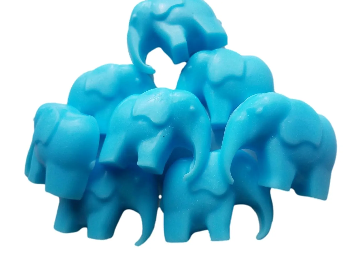 Elephant Soaps for Boy Baby Shower Favors or First Birthday Party Grab Bags Goats Milk Honey Scent Animal 20 Pack (blue)