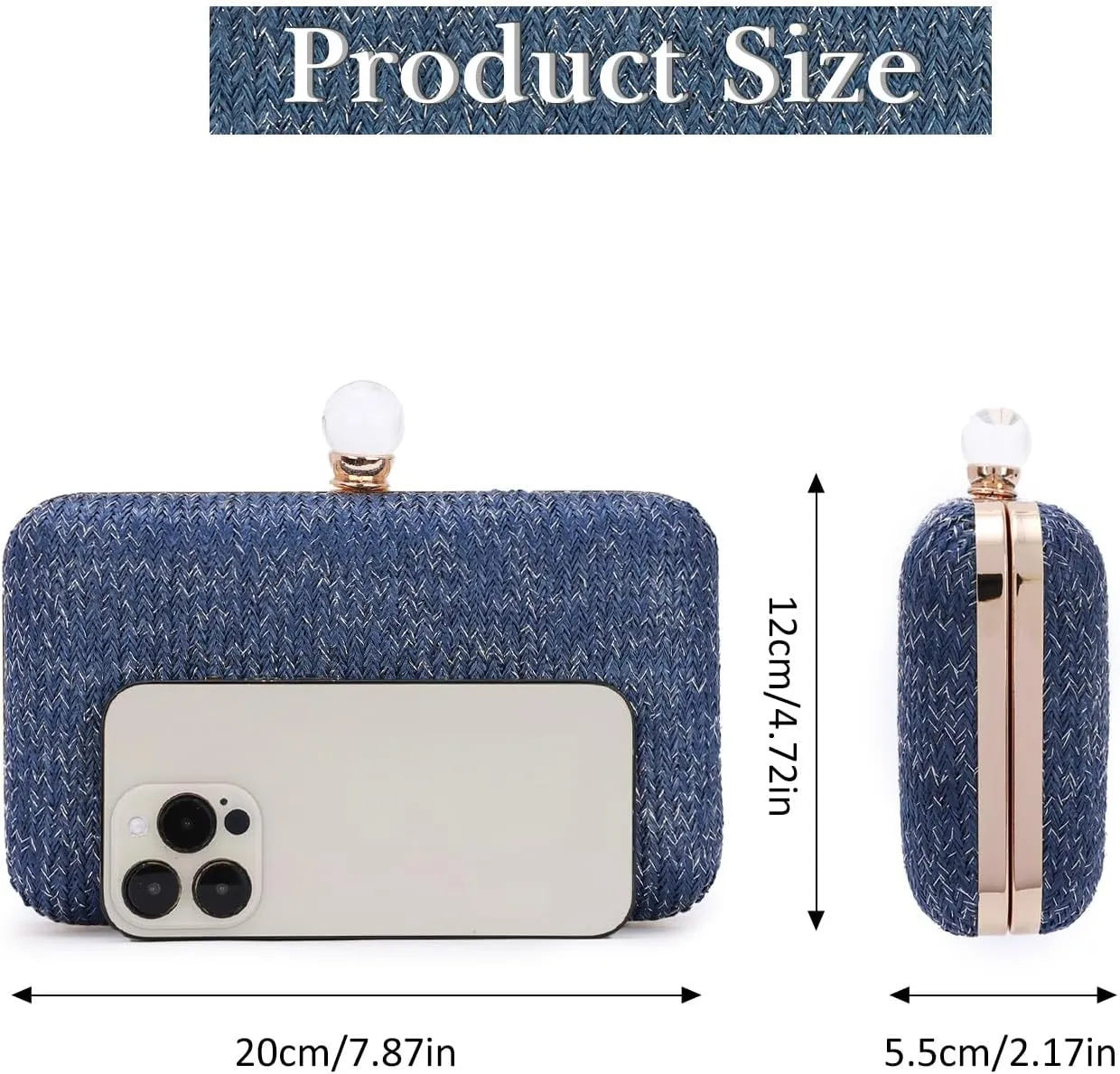 Emprier Straw Clutch Purse for Women Raffia Crossbody Handbags Summer Woven Purses Envelope Handbag