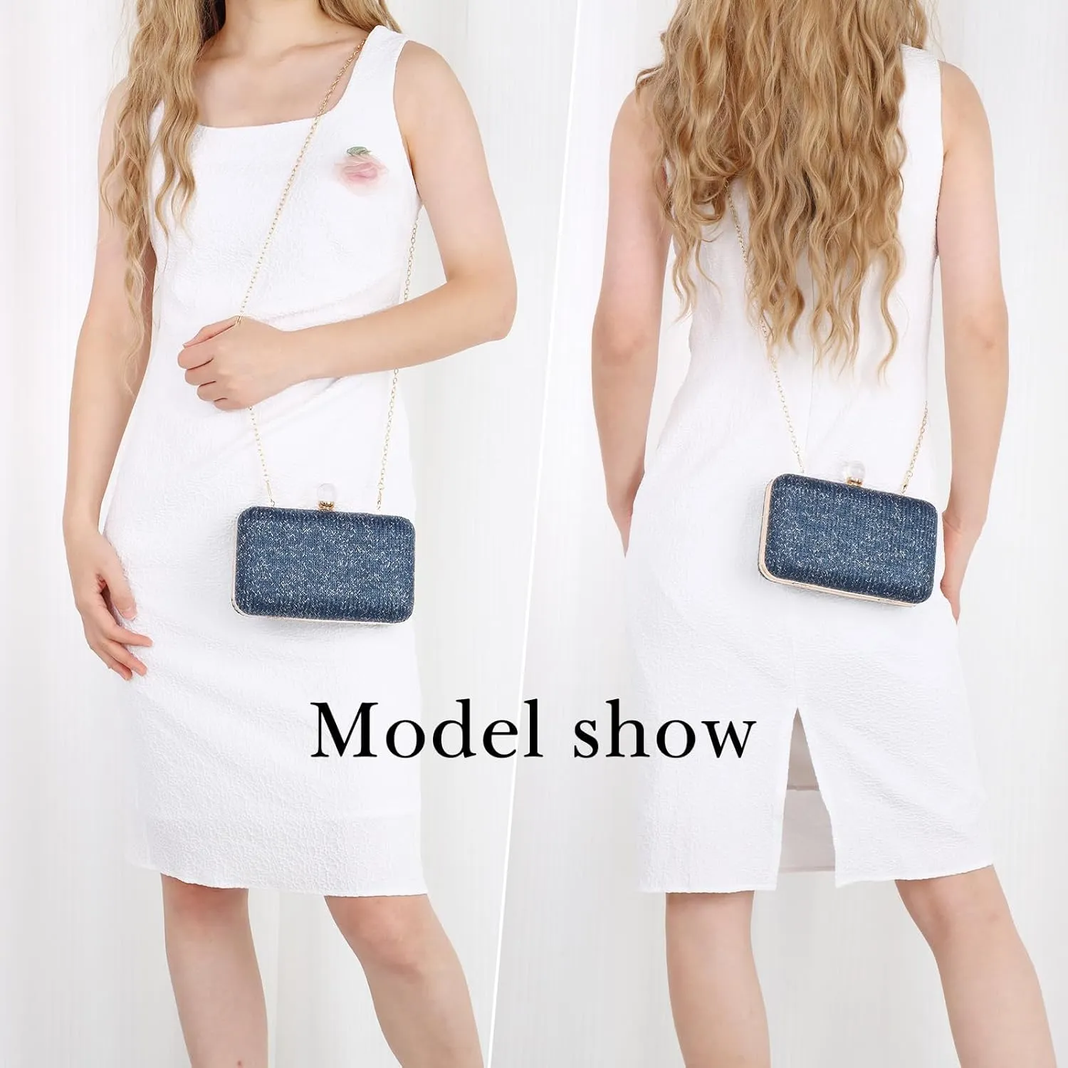 Emprier Straw Clutch Purse for Women Raffia Crossbody Handbags Summer Woven Purses Envelope Handbag