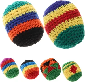 Enhance Coordination 6 Pack Kids Knitted Juggling Balls Soft Multicolored Crochet Bean Bags Ideal Preschool Toy