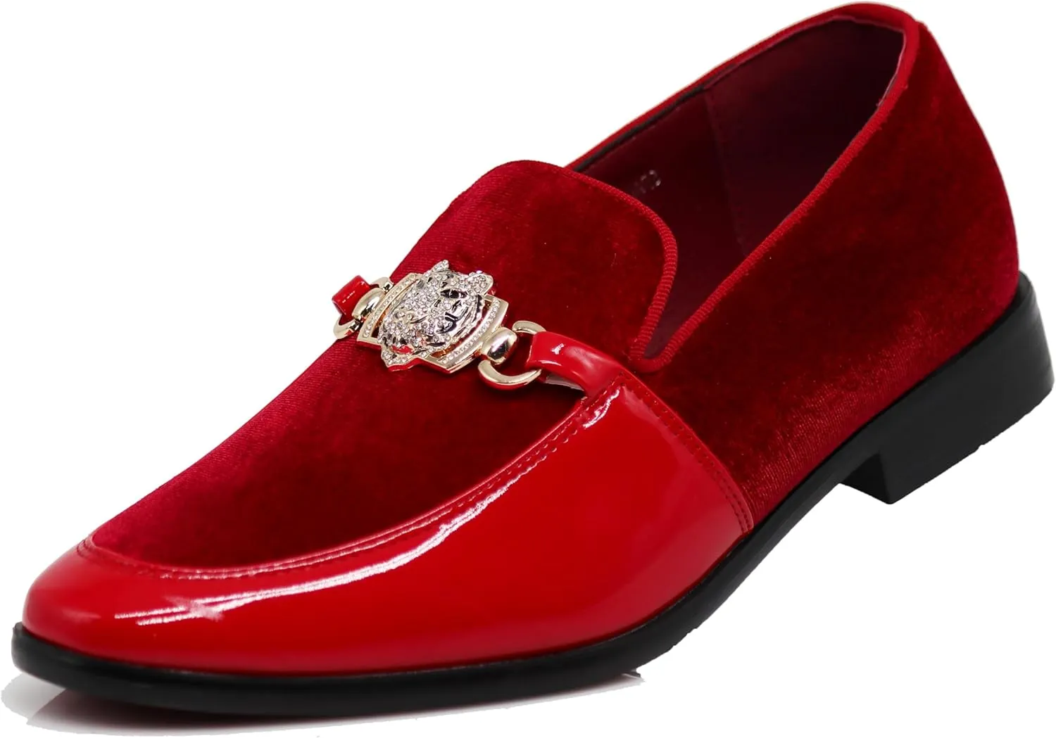 Enzo Romeo SPK65 Men's Fashion Rhinestone Glitter Buckle Slip On Dress Shoes