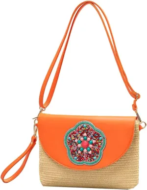Epsion Crossbody Bag For Women Cute Purse Summer Straw Braided Shoulder Straps Woven Handbag Handmade Wallet Purse 2025