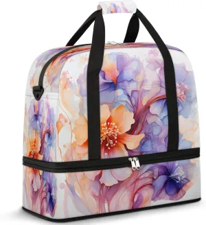 Ethereal Petal Grace Travel Duffel Bag, Travel Essentials, Gym Bag for Women, Weekender Overnight Bag With Shoes Compartment, Carry On Bags for Airplanes