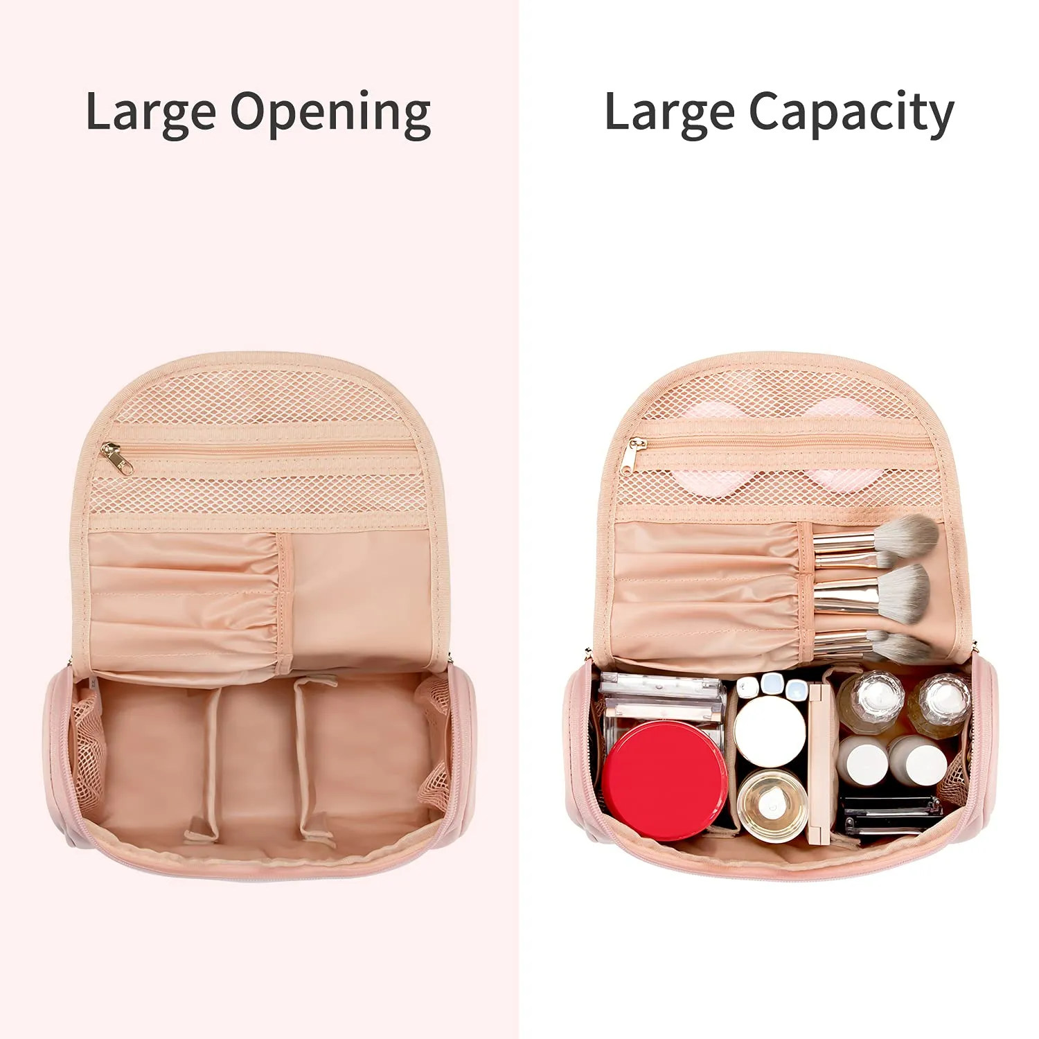 Ethereal Travel Makeup Bag, Toiletry Bag for Women Large Capacity Makeup Organizer Bag Vegan Leather Makeup Brush Organizer Waterproof Cosmetic Bags for Women